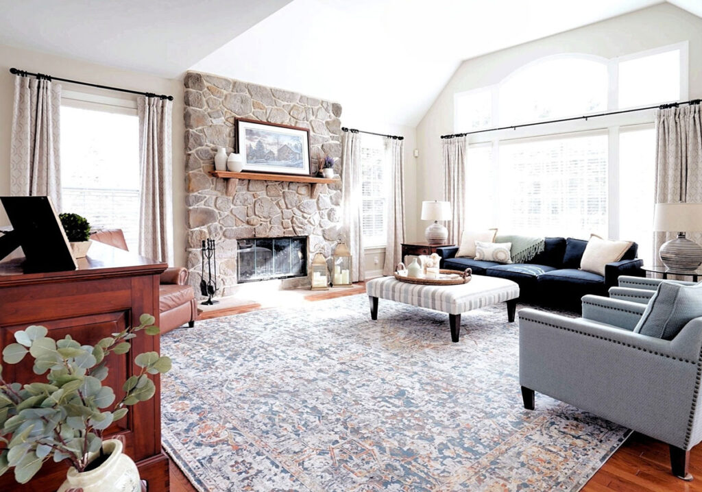 interior design near me updating family room with custom furniture and window treatments, home decor