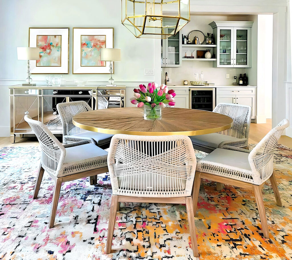 Main Line interior designer transforms dining room into a vibrant comfortable space
