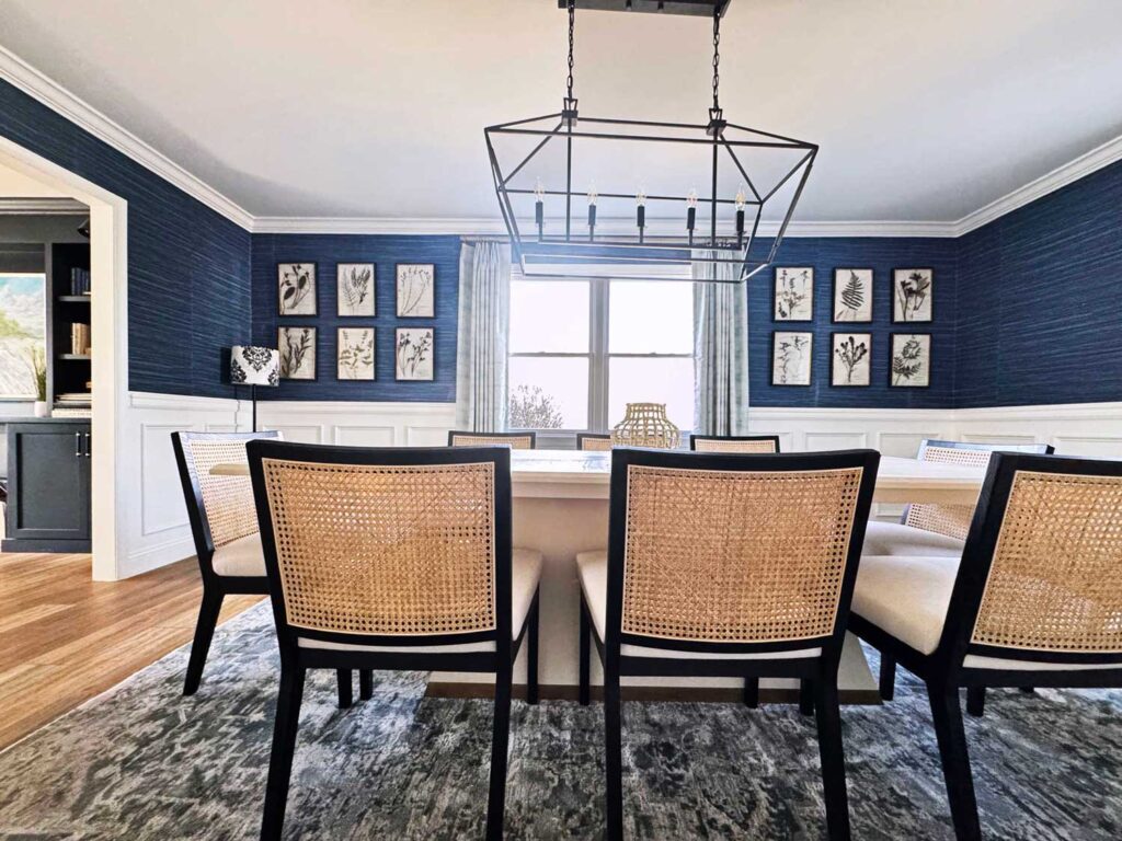 Interor designer near main line philadlephia reimagines dining room to be updated and functional
